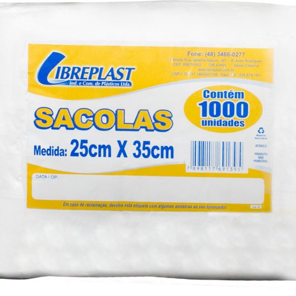 Sacola Branca Especial 25x35 Libreplast